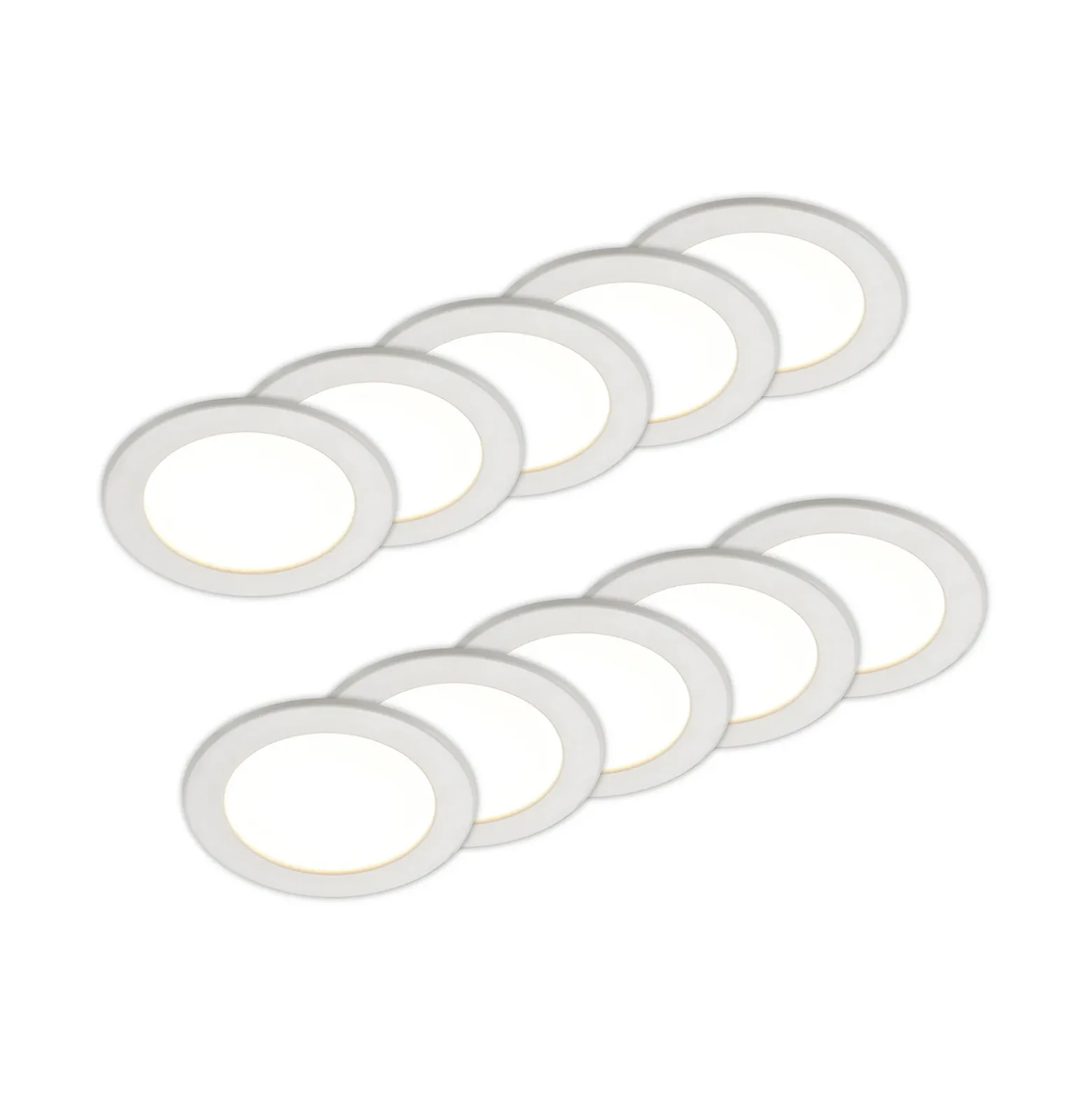 Prios lámpara empotrable LED Cadance, blanco, 17 cm, juego de 10, CCT