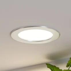 Prios lámpara empotrable LED Cadance, plata, 17 cm, CCT, IP44