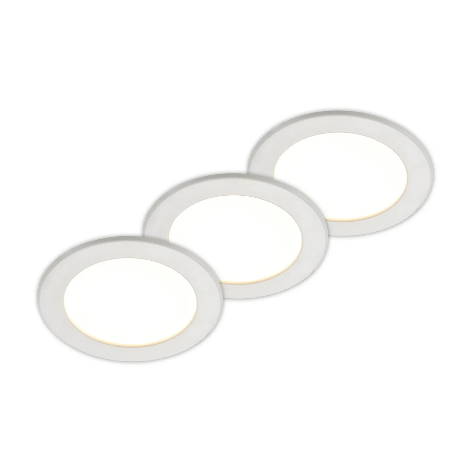Prios lámpara empotrable LED Cadance, blanco, 17 cm, juego de 3, CCT