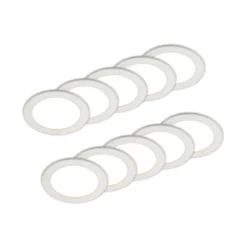 Prios lámpara empotrable LED Cadance, blanco, 17 cm, juego de 10, CCT