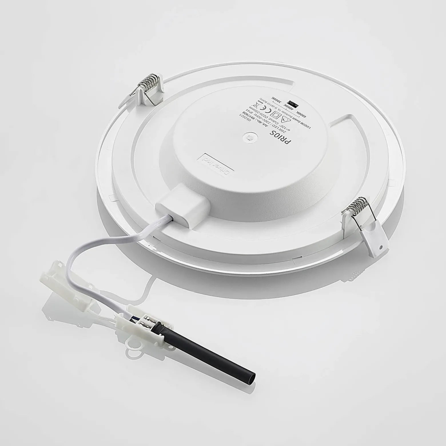Prios lámpara empotrable LED Cadance, blanco, 24 cm, juego de 3, CCT
