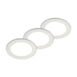 Prios lámpara empotrable LED Cadance, blanco, 17 cm, juego de 3, CCT