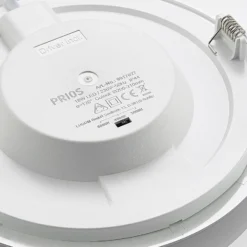 Prios lámpara empotrable LED Cadance, plata, 22 cm, CCT, IP44