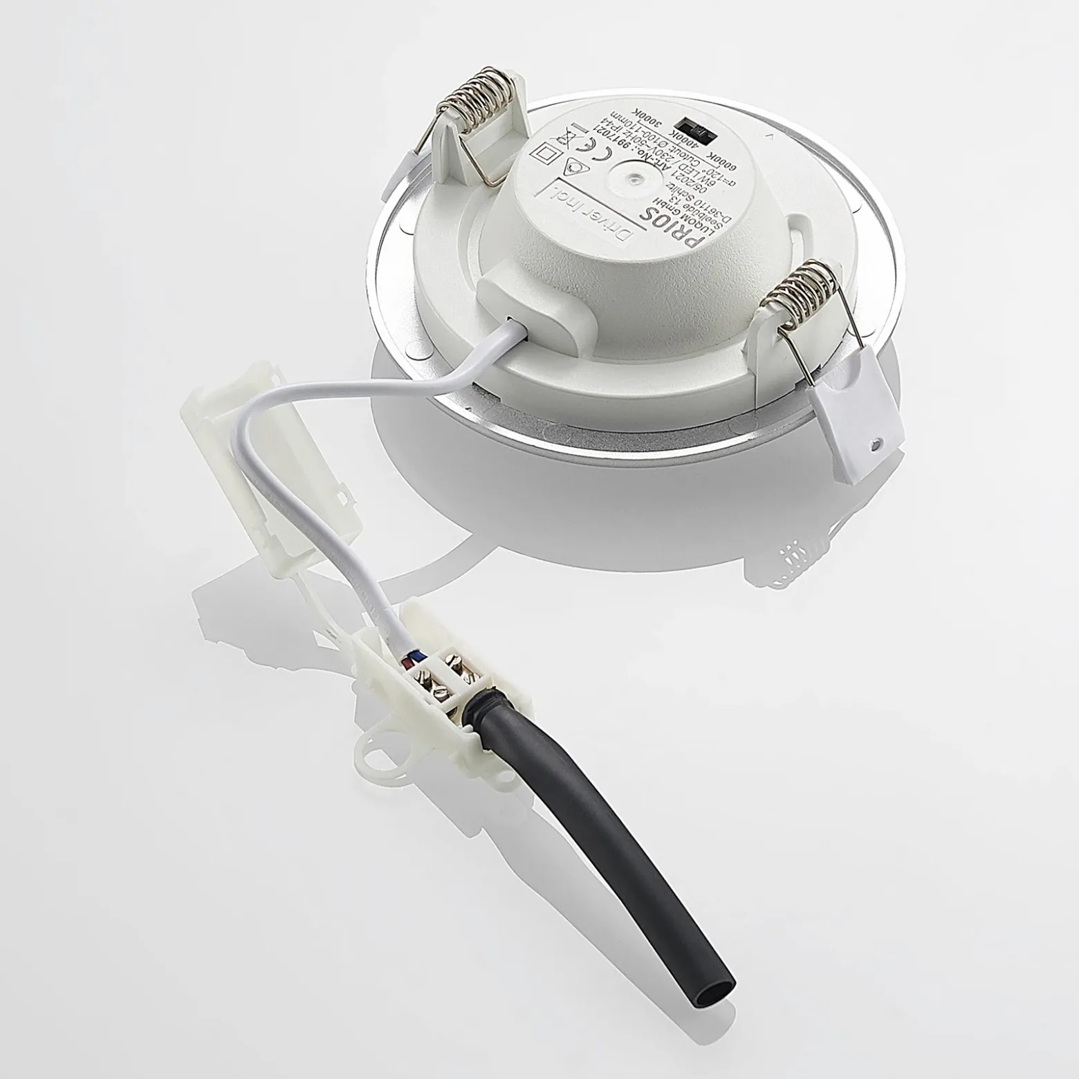 Prios lámpara empotrable LED Cadance, plata, 12 cm, juego de 10, CCT