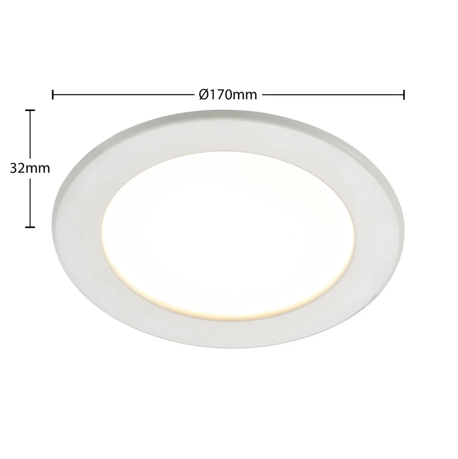 Prios Lámpara empotrable LED Cadance, blanca, 17 cm, CCT, IP44