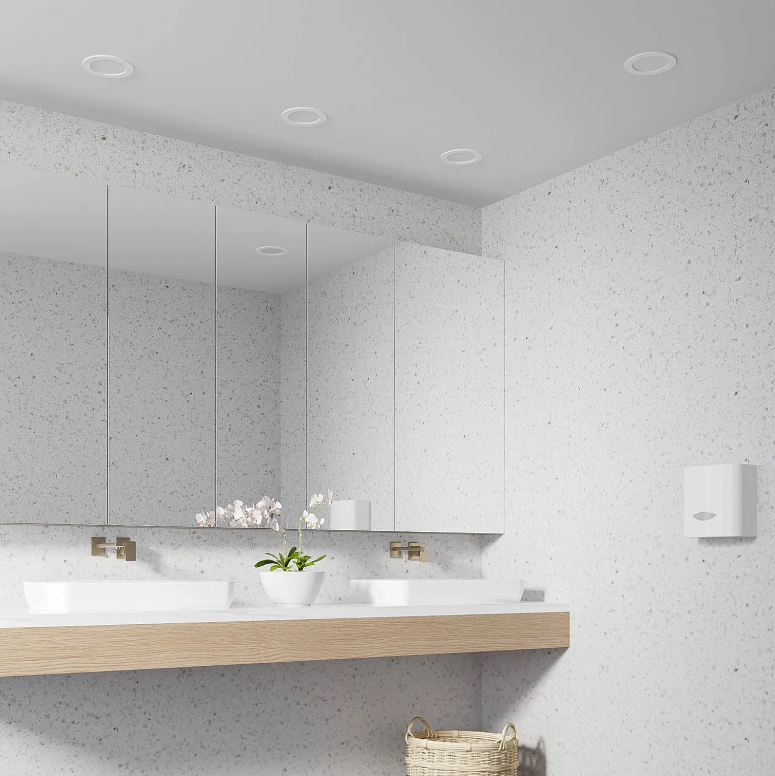 Prios Lámpara empotrable LED Cadance, blanca, 17 cm, CCT, IP44