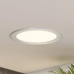 Prios lámpara empotrable LED Cadance, plata, 22 cm, CCT, IP44