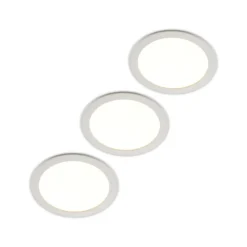 Prios lámpara empotrable LED Cadance, blanco, 24 cm, juego de 3, CCT