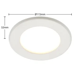 Prios lámpara empotrable LED Cadance, blanco, 12 cm, CCT, IP44
