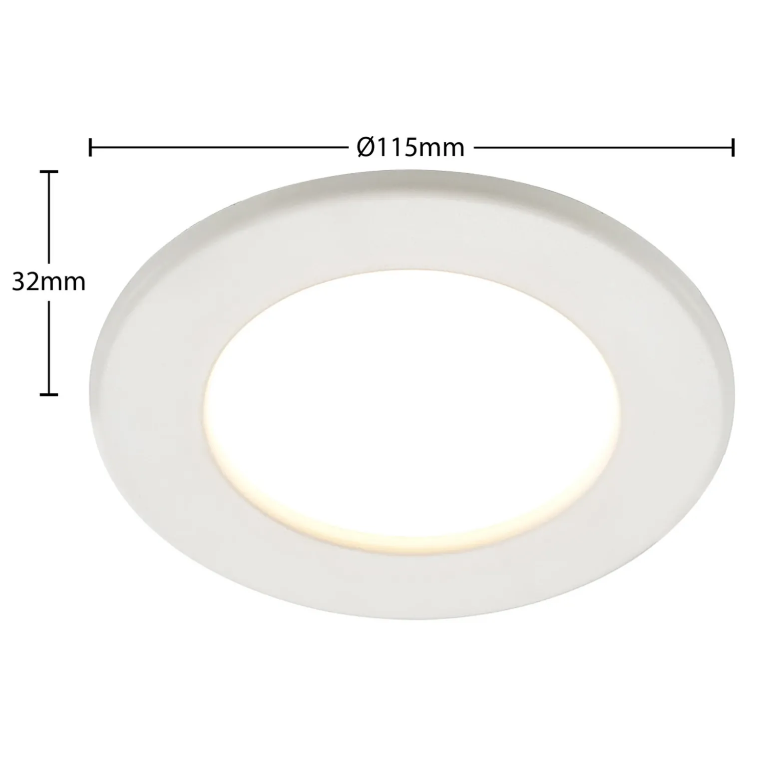 Prios lámpara empotrable LED Cadance, blanco, 12 cm, CCT, IP44