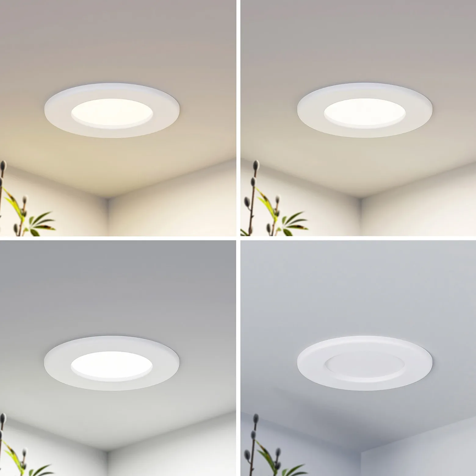 Prios lámpara empotrable LED Cadance, blanco, 12 cm, CCT, IP44