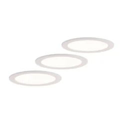 Prios lámpara empotrable LED Cadance, blanco, 22 cm, juego de 3, CCT