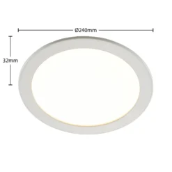 Prios lámpara empotrable LED Cadance, blanco, 24 cm, CCT, IP44
