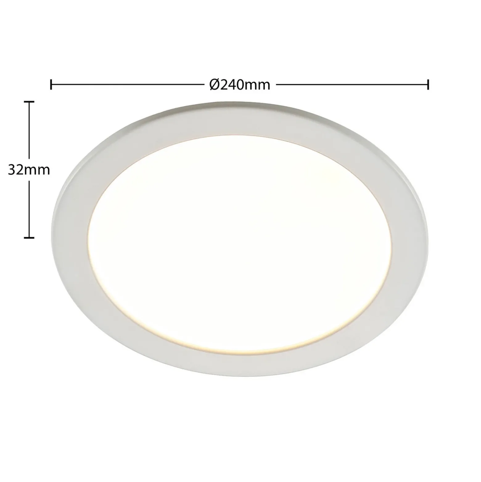 Prios lámpara empotrable LED Cadance, blanco, 24 cm, CCT, IP44