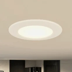 Prios lámpara empotrable LED Rida, juego de 3, blanco, 12 cm, CCT, IP44