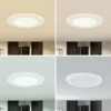 Prios lámpara empotrable LED Rida, juego de 10, blanco, 12 cm, CCT, IP44