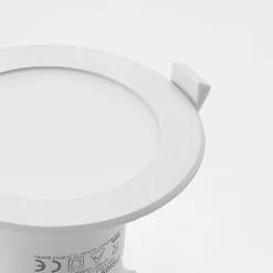 Prios lámpara empotrable LED Rida, juego de 10, blanco, 12 cm, CCT, IP44