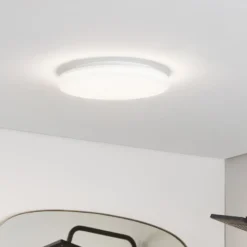 Prios lámpara LED de techo Artin, Ø 33 cm, blanco, CCT, IP65