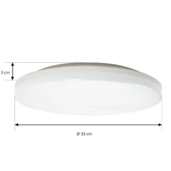 Prios lámpara LED de techo Artin, Ø 33 cm, blanco, CCT, IP65