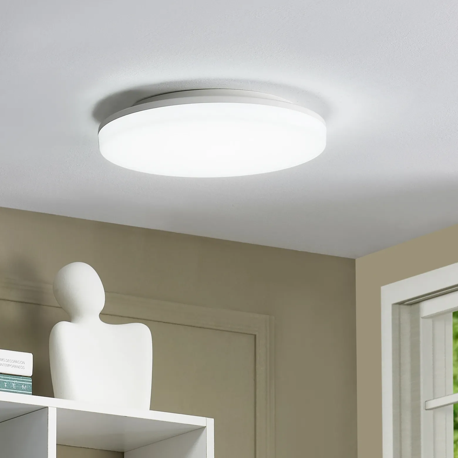 Prios lámpara LED de techo Artin, Ø 28 cm, blanco, CCT, IP65