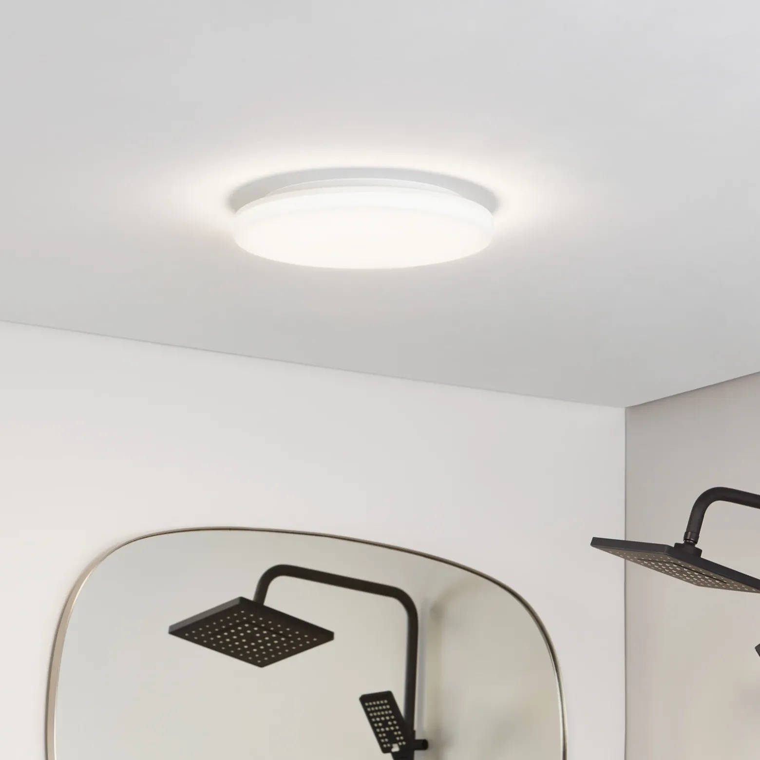 Prios lámpara LED de techo Artin, Ø 33 cm, blanco, CCT, IP65