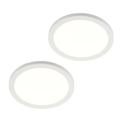 Prios lámpara LED de techo Aureka, set de 2, sensor, Ø 33 cm, blanco