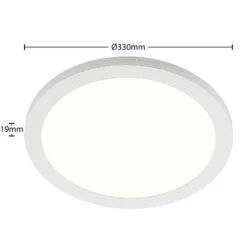 Prios lámpara LED de techo Aureka, detector de movimiento, Ø 33 cm, blanco