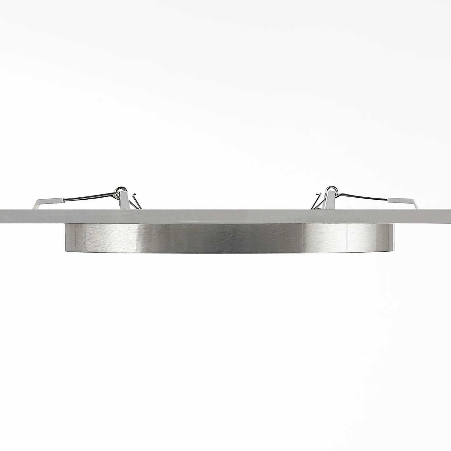 Prios lámpara LED de techo Aureka, Ø 23 cm, plata, metal