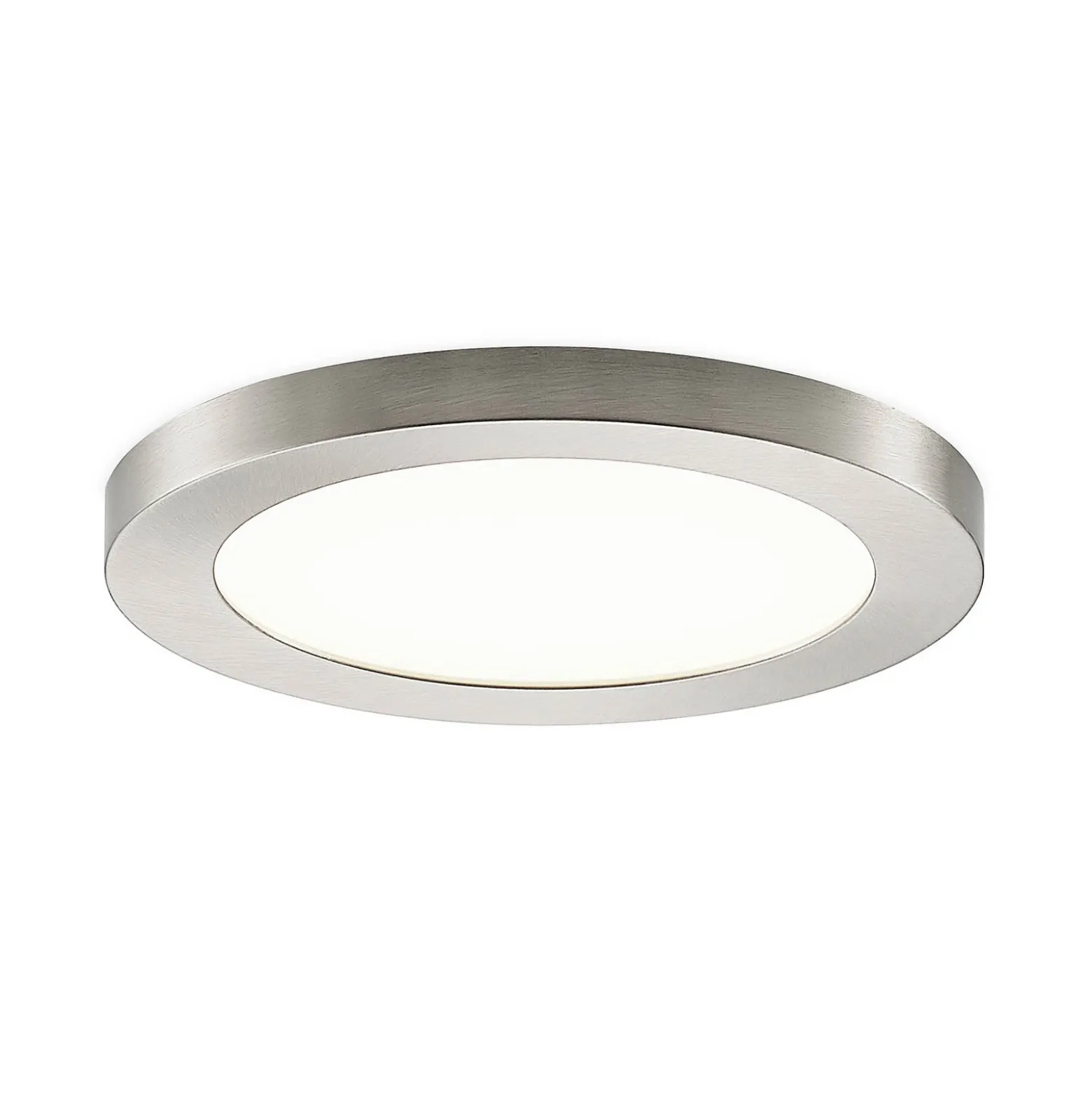 Prios lámpara LED de techo Aureka, Ø 23 cm, plata, metal