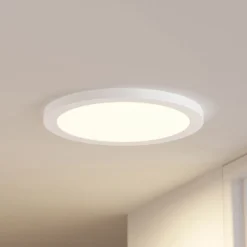 Prios lámpara LED de techo Aureka, set de 2, sensor, Ø 33 cm, blanco