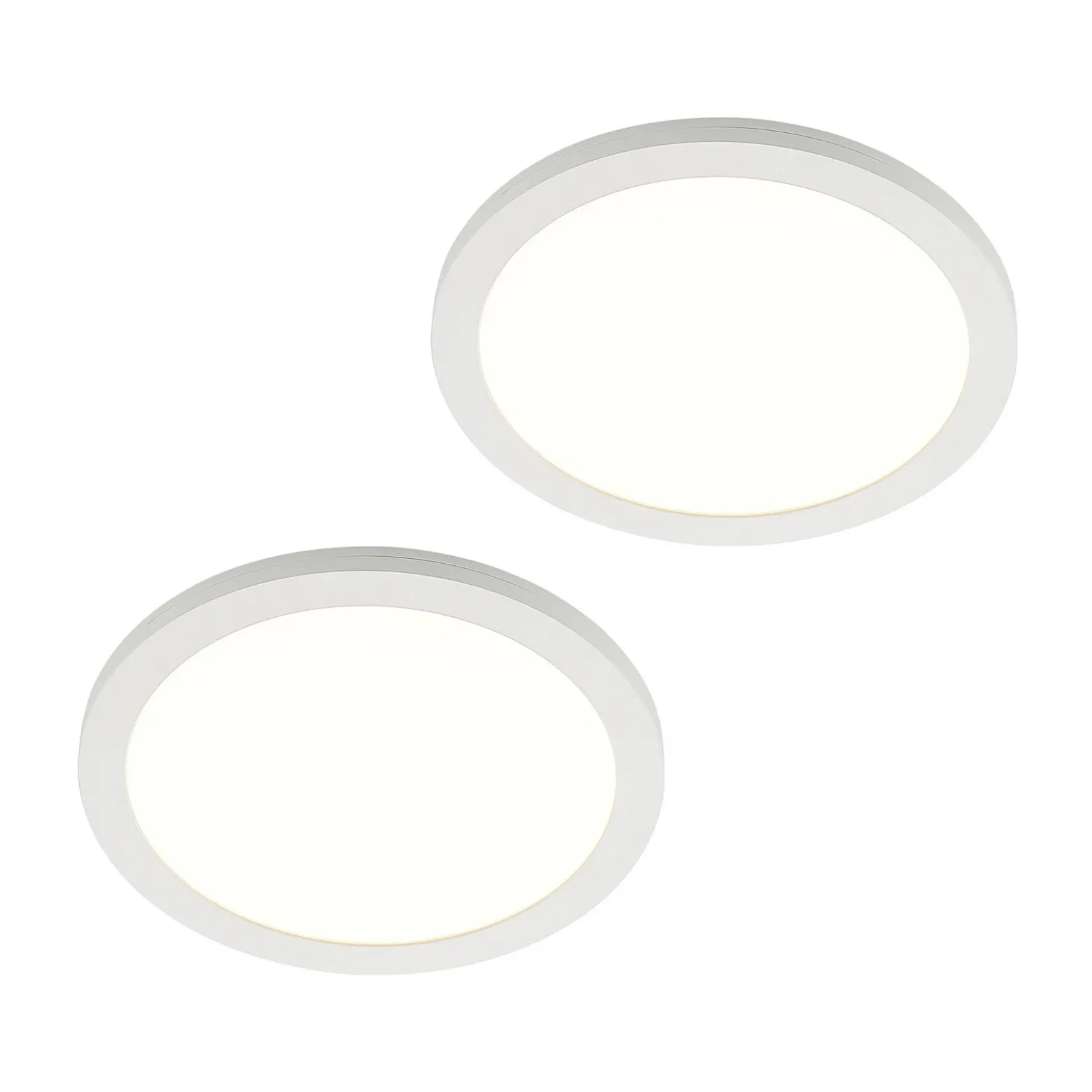 Prios lámpara LED de techo Aureka, set de 2, sensor, Ø 33 cm, blanco
