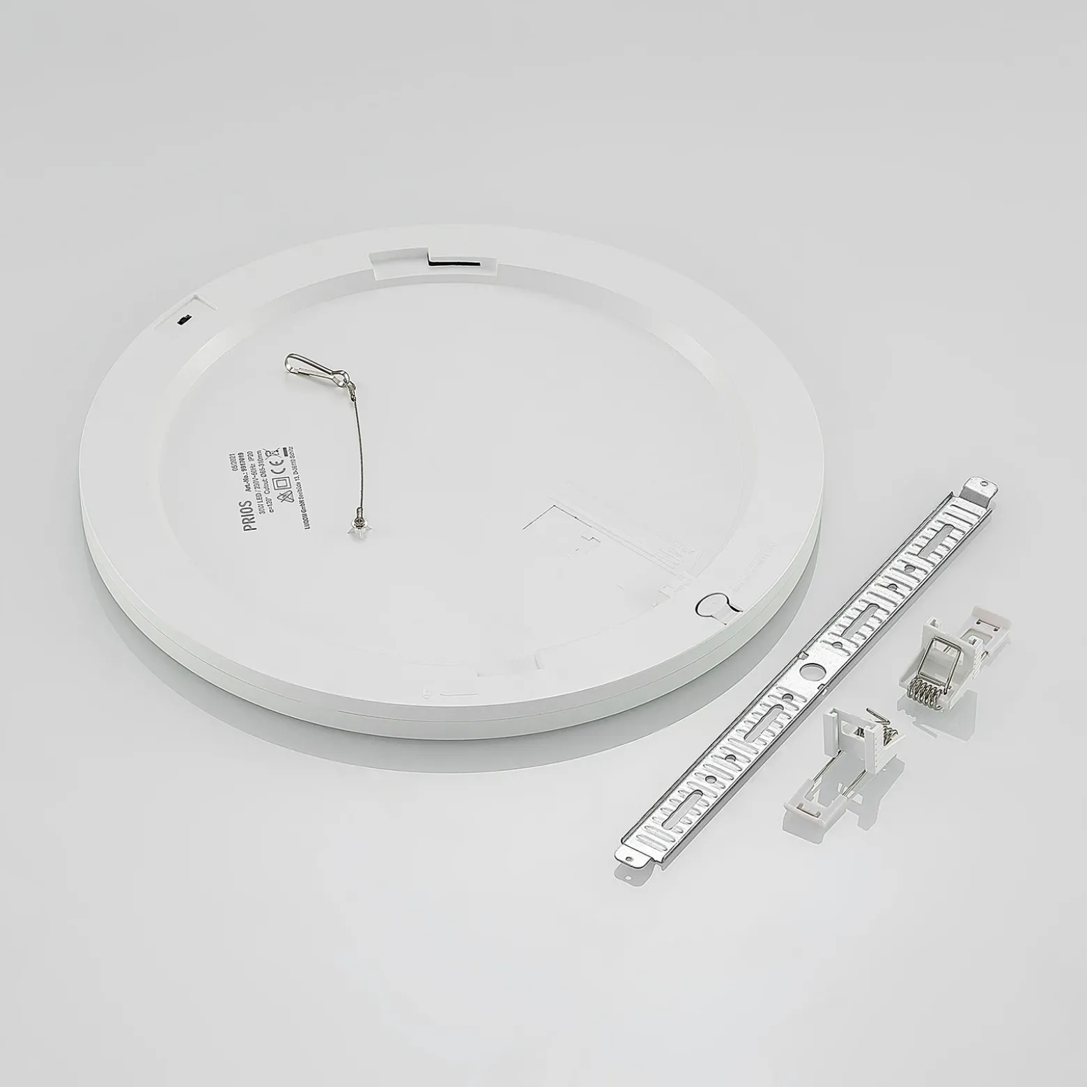 Prios lámpara LED de techo Aureka, set de 2, sensor, Ø 33 cm, blanco