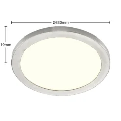 Prios lámpara LED de techo Aureka, Ø 33 cm, plata, metal
