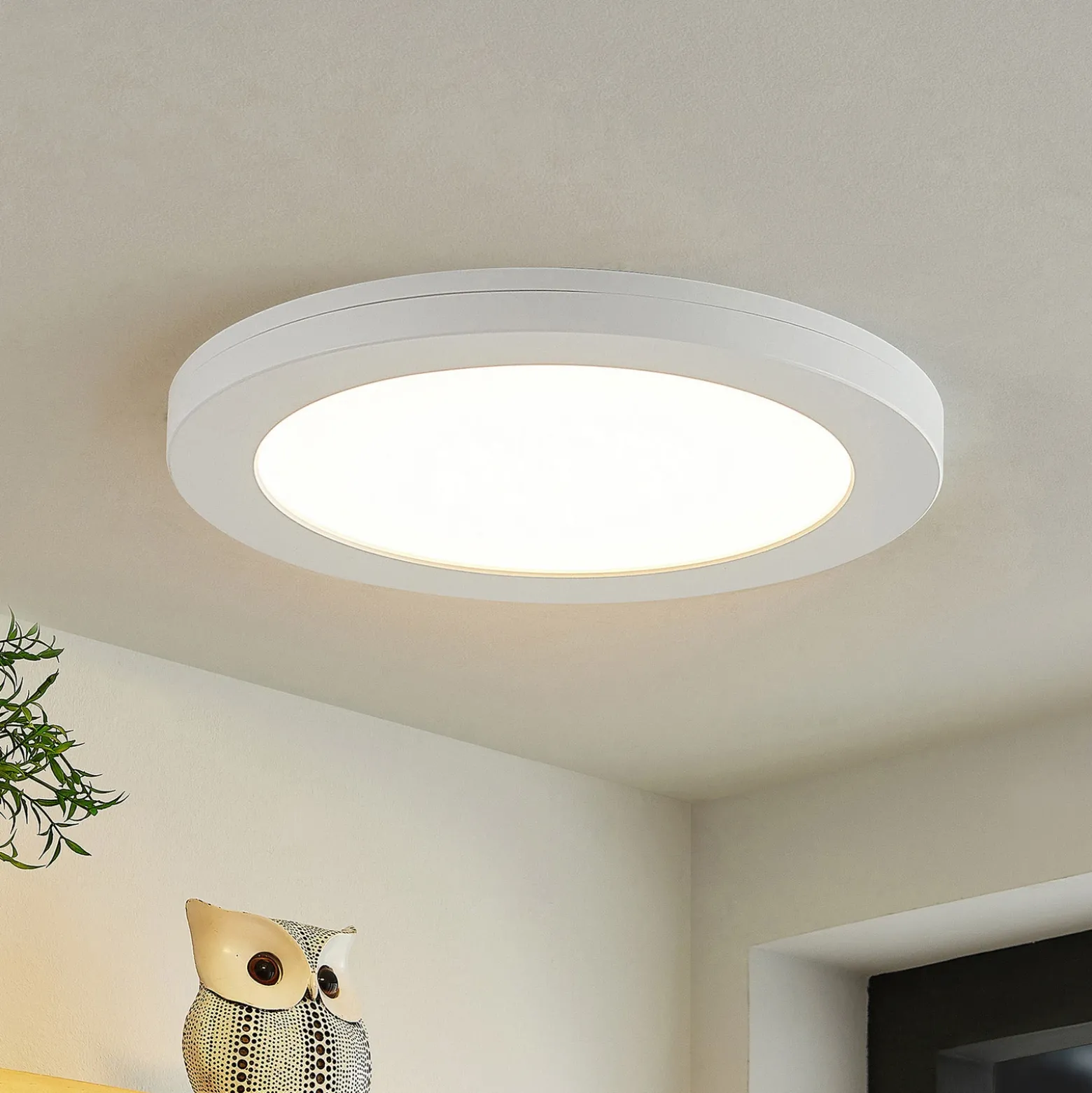 Prios lámpara LED de techo Aureka, set de 2, sensor, Ø 23 cm, blanco