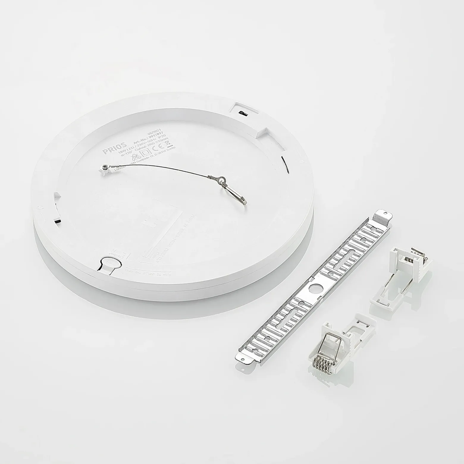 Prios lámpara LED de techo Aureka, set de 2, sensor, Ø 23 cm, blanco