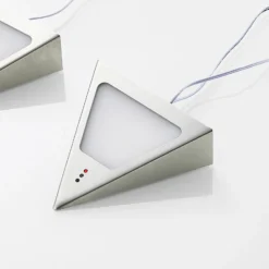Prios Odia lámpara LED bajo mueble, acero inoxidable, 2 luces.