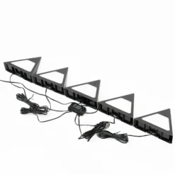 Prios Odia Lámpara LED bajo mueble, negro, set de 5