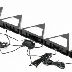 Prios Odia Lámpara LED bajo mueble, negro, set de 5
