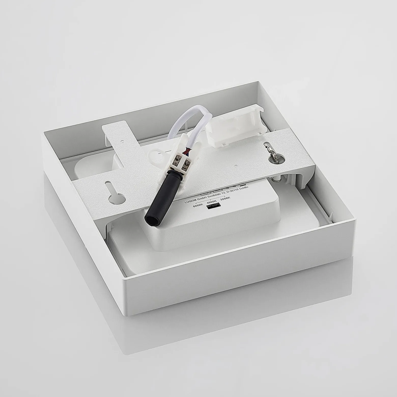 Prios Plafón LED Alette, blanco, 17,2 cm, atenuable