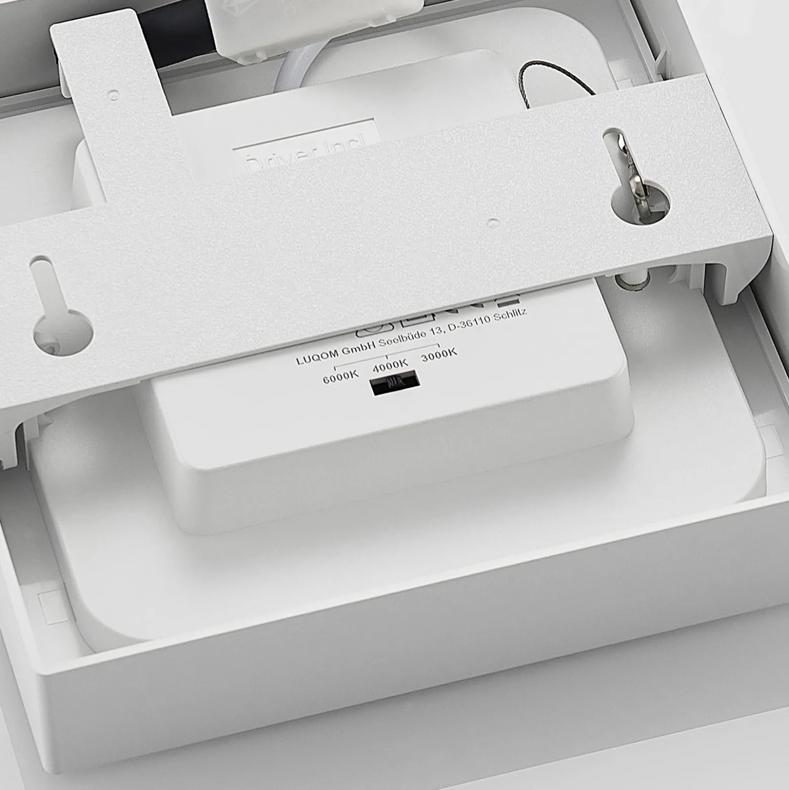 Prios Plafón LED Alette, blanco, 17,2 cm, atenuable