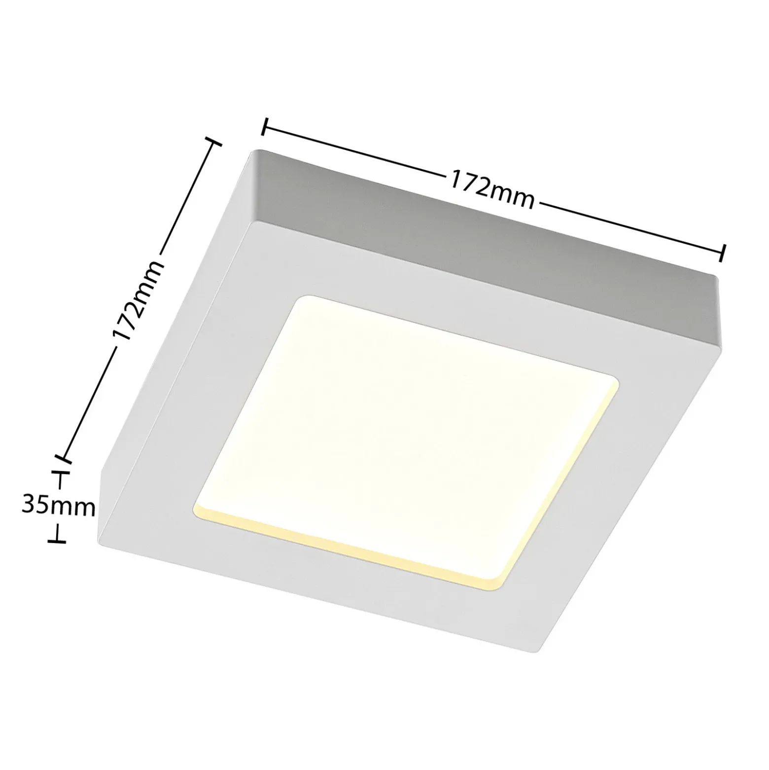 Prios Plafón LED Alette, blanco, 17,2 cm, atenuable