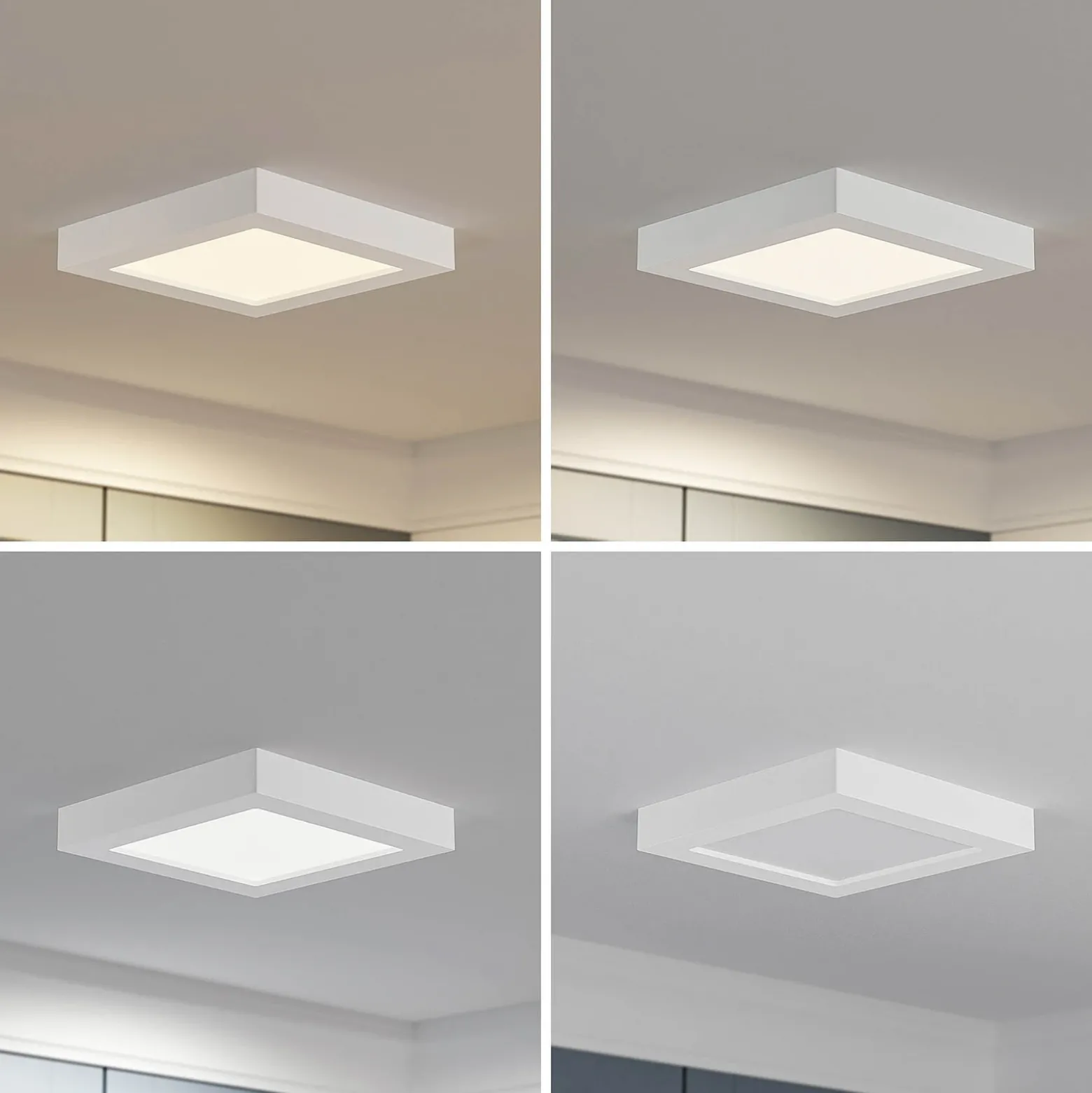 Prios Plafón LED Alette, blanco, 22,7 cm, 18 W, atenuable