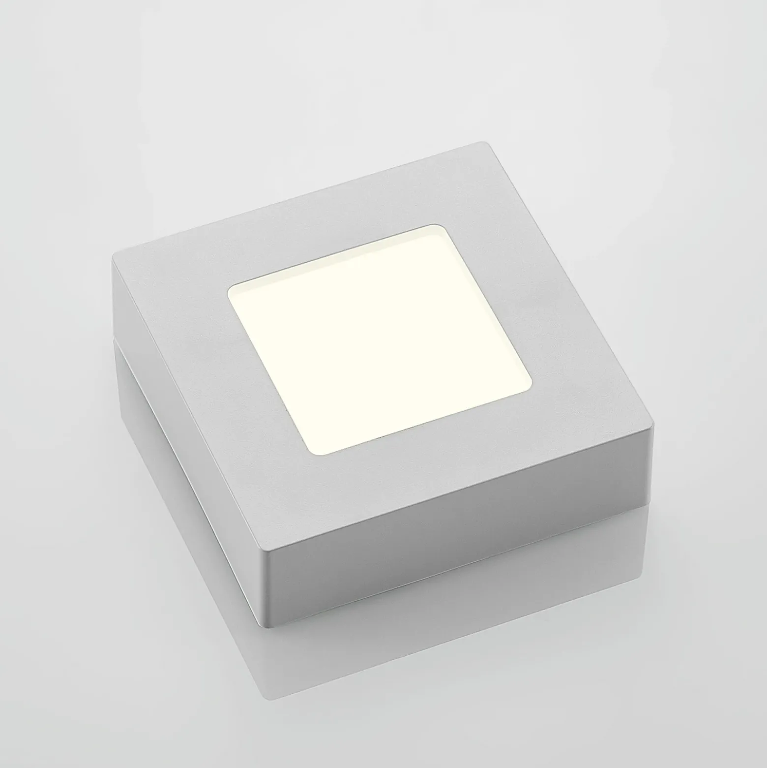 Prios Plafón LED Alette, blanco, 12,2 cm, atenuable