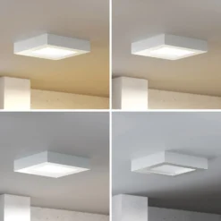 Prios Plafón LED Alette, blanco, 17,2 cm, atenuable