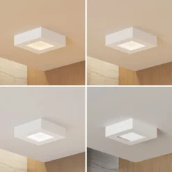 Prios Plafón LED Alette, blanco, 12,2 cm, atenuable
