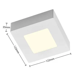 Prios Plafón LED Alette, blanco, 12,2 cm, atenuable
