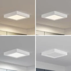 Prios Plafón LED Alette, blanco, 22,7 cm, 18 W, atenuable