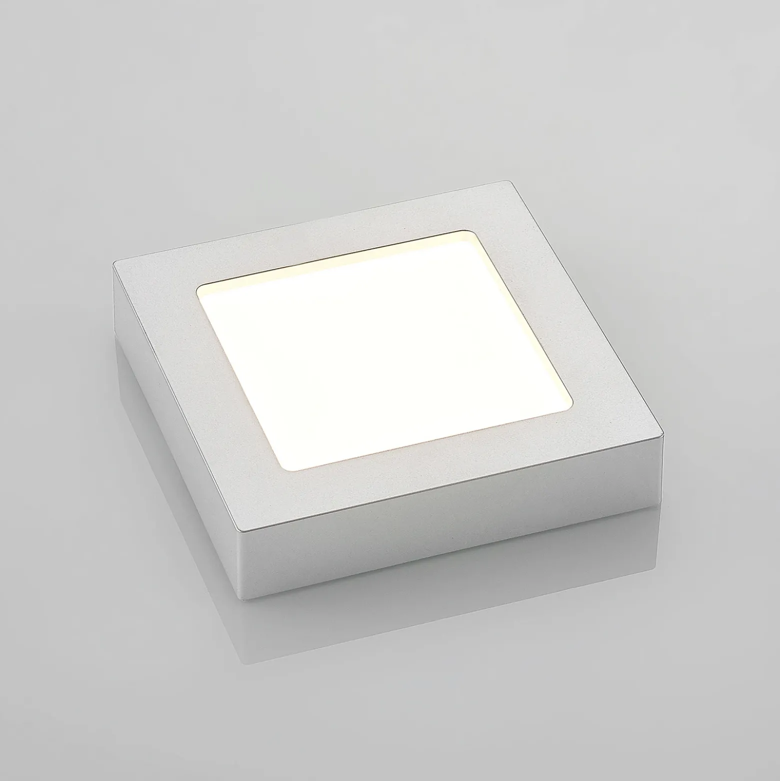 Prios Plafón LED Alette, plata, 17,2 cm, atenuable