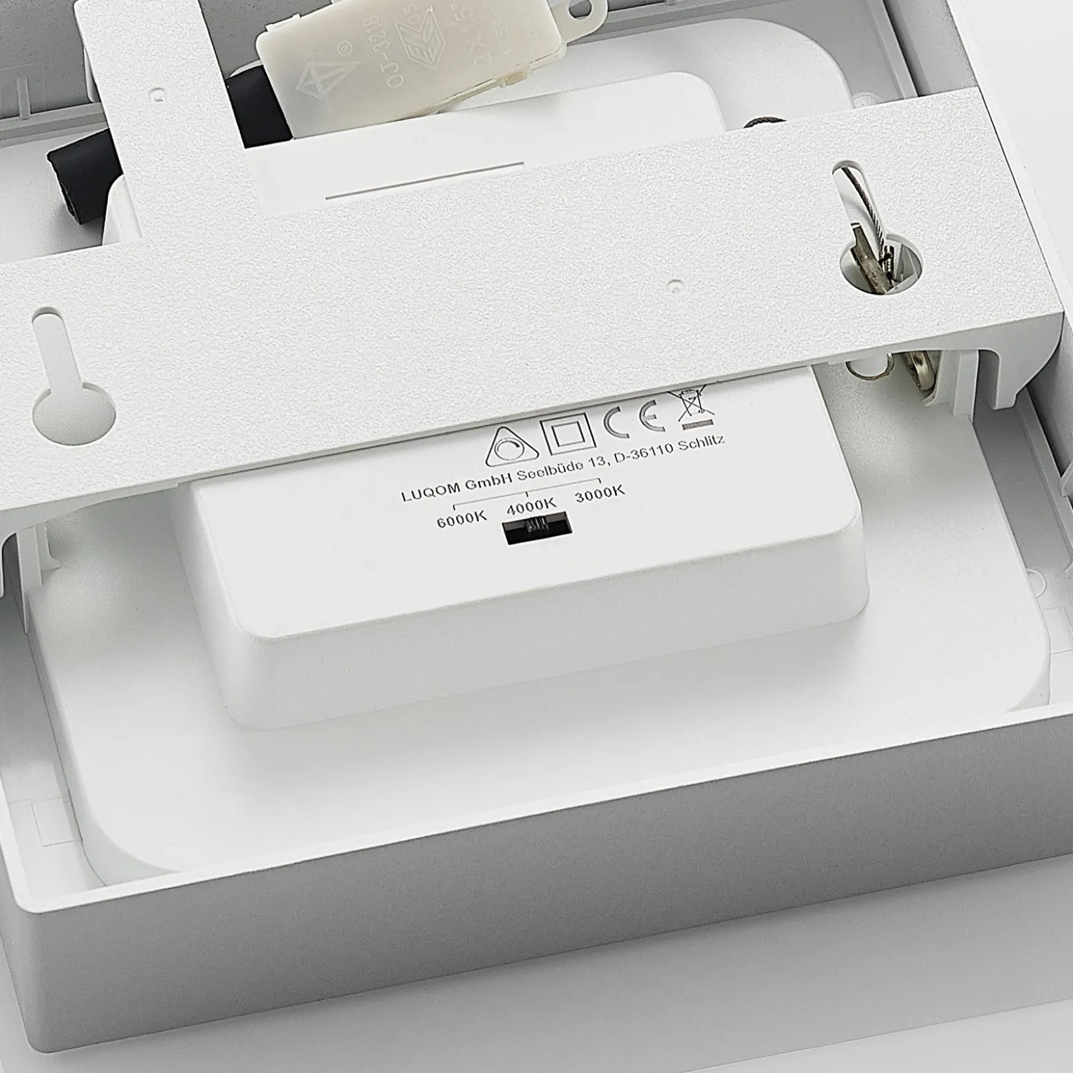 Prios Plafón LED Alette, plata, 17,2 cm, atenuable