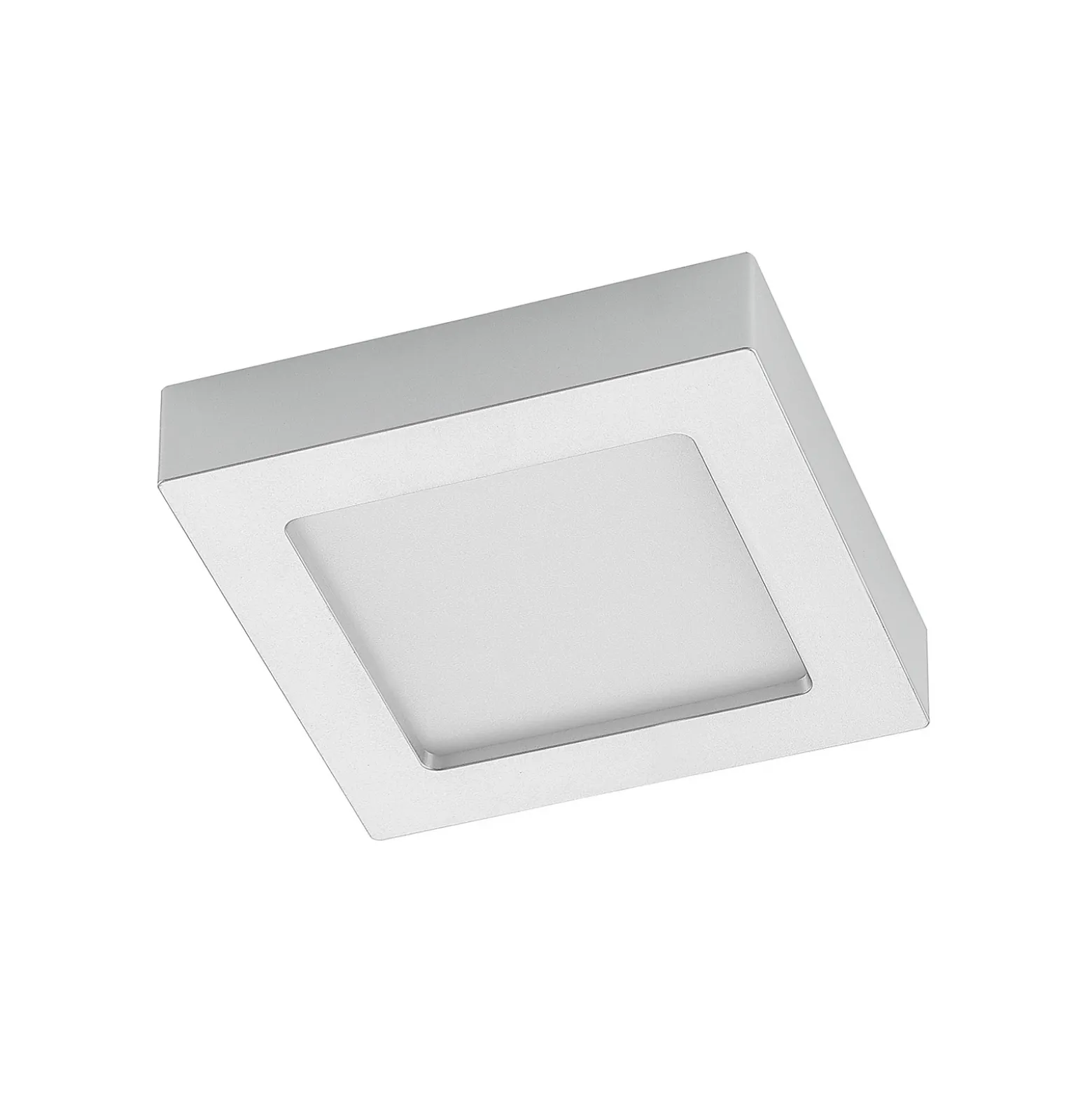 Prios Plafón LED Alette, plata, 17,2 cm, atenuable